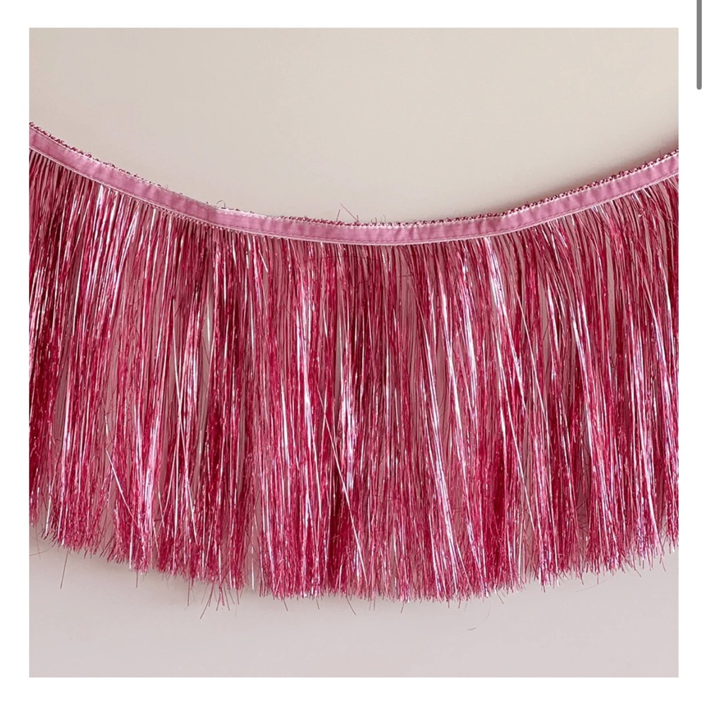 Tinsel Fringe Garland - Pink (2 of them)